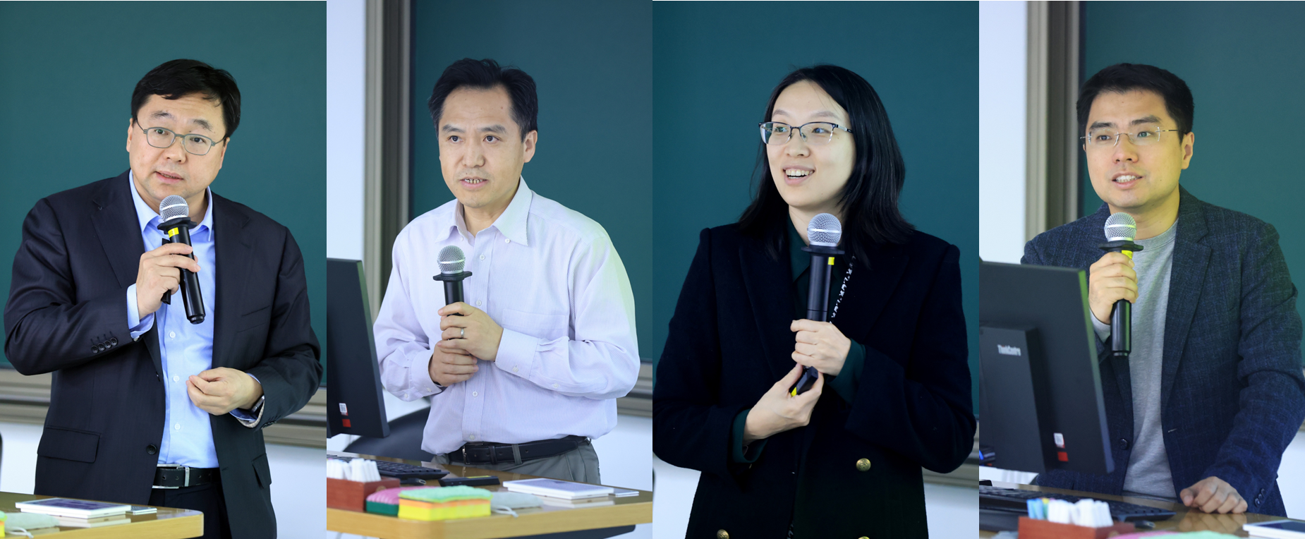 20250313-乐动网站举行全校学科引擎工作交流会-OEC-左至右：吴华强、刘书明、王琛、王帅国.png